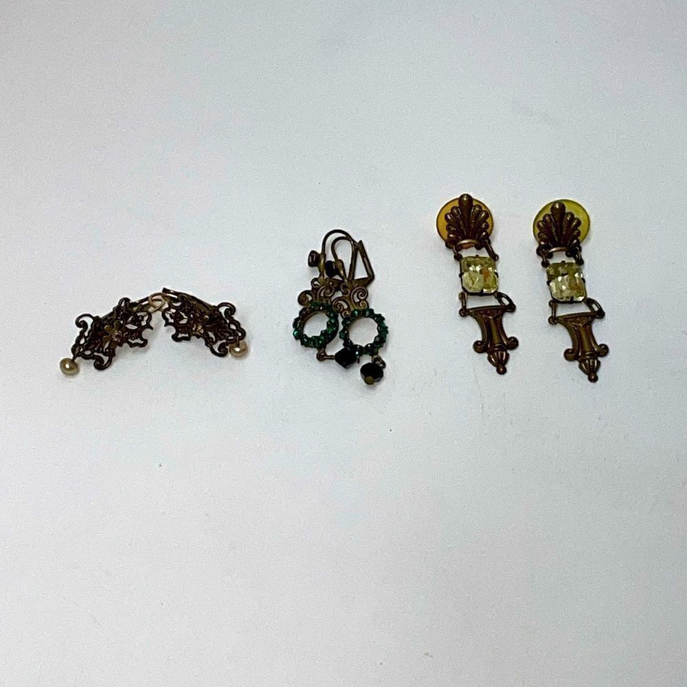 Lot of 3 Pair Vintage Earrings